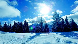 滑雪,景觀,藍(lán)色