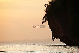 海岸,島,巖