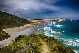 新西蘭,徒步旅行,海灘