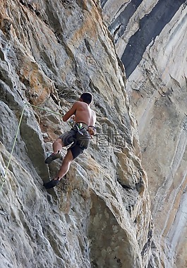 登山,爬,登山者