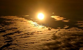 日落,天空,云