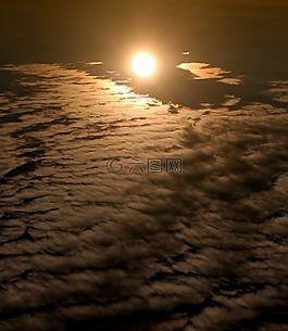 日落,天空,云