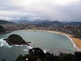 圣塞巴斯蒂安,海灘,全景圖
