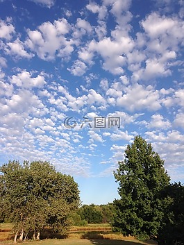 目睹,藍(lán)色的天空,白色的云