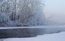 日落,冬天,雪