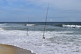冲浪钓鱼,海洋,冲浪
