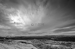 视图,山,灰
