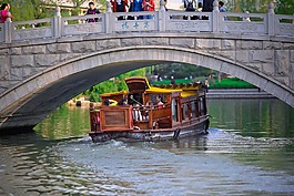 橋,游船,湖