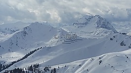 山,云,雪