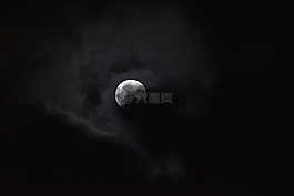 多云,滿月,月光