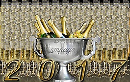 新的一年2017年,香檳酒,新年除夕