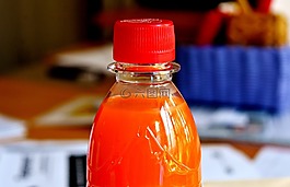 喝,瓶,橙