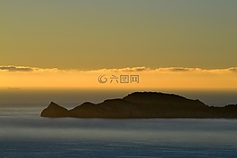 海,天空,島
