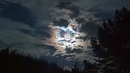 月球,云,晚上