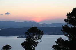 日落,海,abendstimmung
