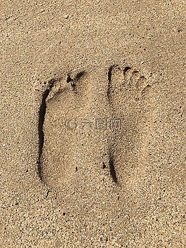 海灘,腳,砂