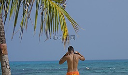 假日,加勒比的,海