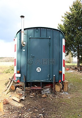 bauwagen,单,森林