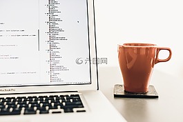 杯,咖啡,macbook