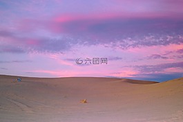 日落,沙丘,沙
