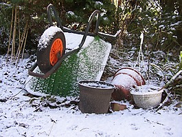 獨(dú)輪車,雪,冬天