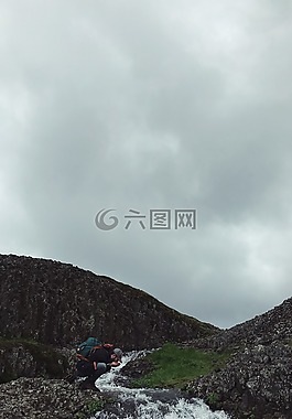 山,云,天空