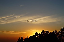 薩爾瓦多,日落,樹