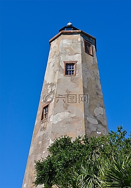 燈塔,藍(lán)色的天空,藍(lán)色