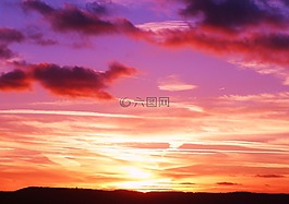 日落,余輝,傍晚的天空
