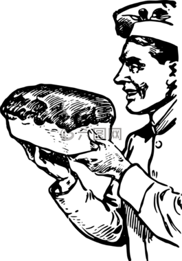 面包,貝克,烘烤的