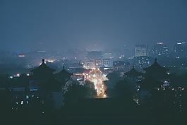 夜,市容,镇