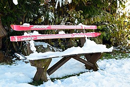 滑雪,銀行,休息