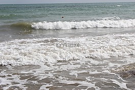 海灘,海岸,噴霧