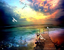 photoshop,照片處理,美人魚
