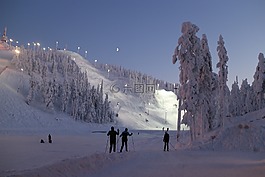 滑雪場,斜坡,冬天