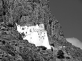 修道院,懸崖,cyclades