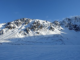雪,山,冬季