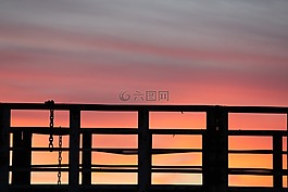 日落,多彩,黑