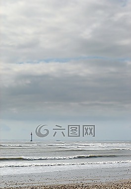 海洋,燈塔,側