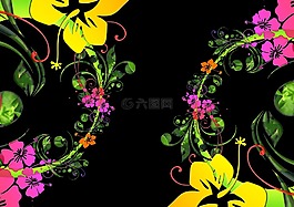 鮮花,背景,葉子
