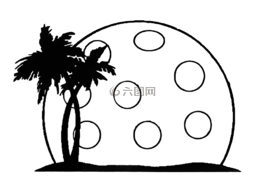 匹克球,夏天,棕榈