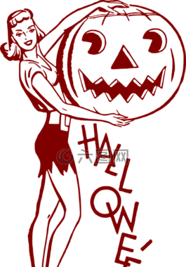 萬圣節(jié),女子,南瓜