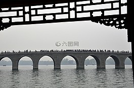 橋,湖,水