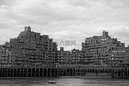 公寓,河,市容