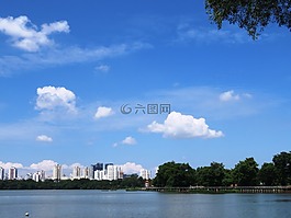 湖,天空,水