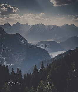 山,高原,云