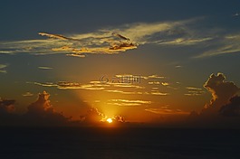 海洋,日落,加勒比海