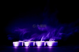 蓝色,紫罗兰色,烟