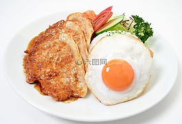 板午餐,豬肉,姜
