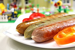 香腸,烤,食品